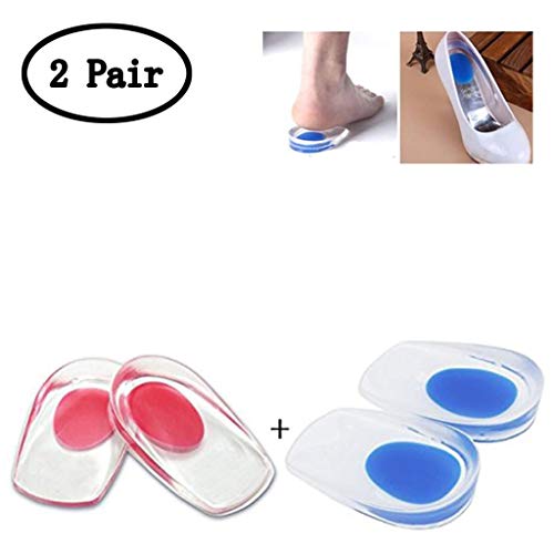 KAIMENG Silicone Gel Heel Support Heel Cups Heel Support Pads  Plantar Fasciitis Relief (2 Pairs)