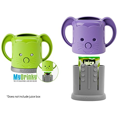 MyDrinky - The Adjustable Juice Box Holder 2 Pack (Grape/Lime)