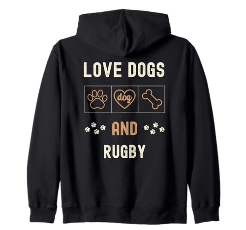 Love Dogs Rugby Hombres Mujeres Dueños de perros Andador Sudadera con Capucha