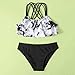 Generic Toddler Baby Girls Fashion Swimsuits Swimwear Summer Beach Holiday Outfit Print Ruffles Bikini Sets (Black, 10 Years)