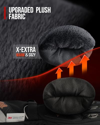 Image of RIDEIRON Winter Motorcycle Gloves for Men & Women Waterproof Warm Cold Weather Riding Gloves with Touchscreen for ATV UTV Riding, Road Racing, Snowmobile, Motocross