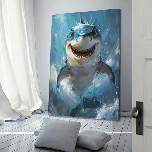 Poster de requin joyeux pour égayer un mur blanc triste - 3