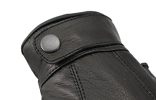 M Boss Motorcycle Apparel Bos37538 Men's 'Flex Knuckles' Black Premium Leather Riding Gloves With Gel Palm Large / Black #TOP3