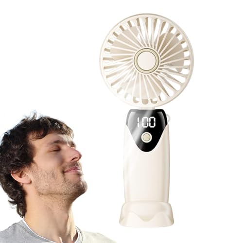 Samuliy Ventilador USB plegable | Mini ventilador de mano recargable por USB, pantalla LED, dispositivo de refrigeración portátil, ventilador plegable para camping, sala de estar, dormitorio, viajes