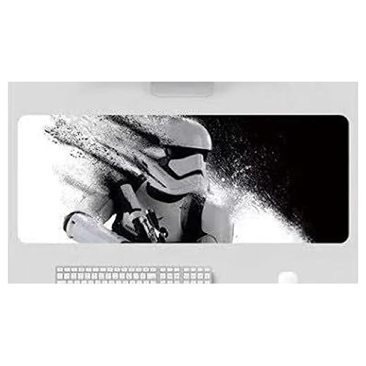 JIACHOZI 700 × 300 × 3 mmVit rymd krigare PC-konsoler Musmattor spelmusmatta XXL stor storlek skrivbord tangentbord matta med sydda kanter halkfri vattentätt bordunderlag Extended Mousepad Office