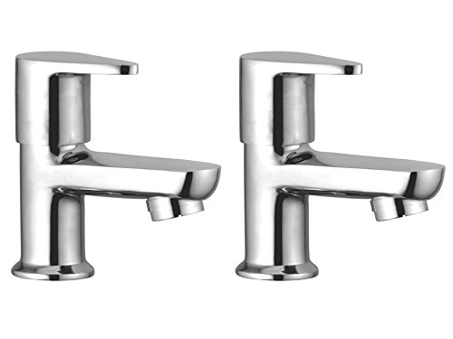 Kamal Full Brass Modern Pillar Cock - Vignette | Deck Mount Installation Type | Elegant Finish, Anti-Corrosive - Silver (Pack of 2) (B07P9N6FBN) Amazon Price History, Amazon Price Tracker