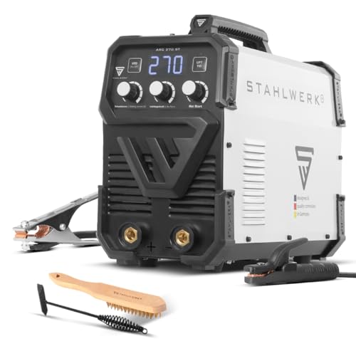 STAHLWERK Poste à souder à l'électrode ARC-270 ST – MMA jusqu'à 270 A, soudage sans gaz, Inverter Lift-TIG 400 V, protection surchauffe, Smart Cooling & contrôle de température intelligent