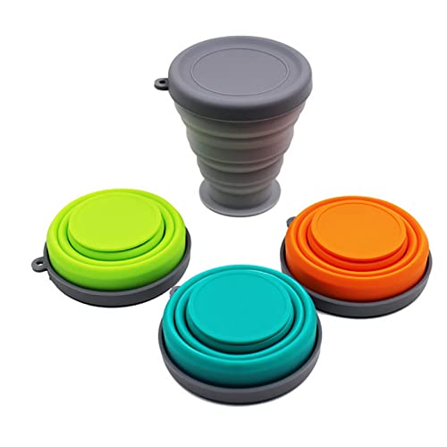Collapsible Silicone Cup - 6 Piece Collapsible Silicone Cup With Lid, Expandable Drinking Glasses Set, Reusable Cup, Suitable For Camping And Hiking #TOP6