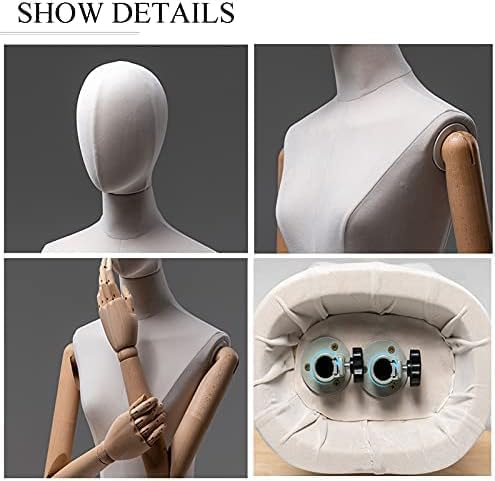 Torso Mannequin Stand, Female Mannequin Torso Dress Form, 150-230CM Height Adjustable Half Body Manikin, Clothing Store Display Shelf with Metal