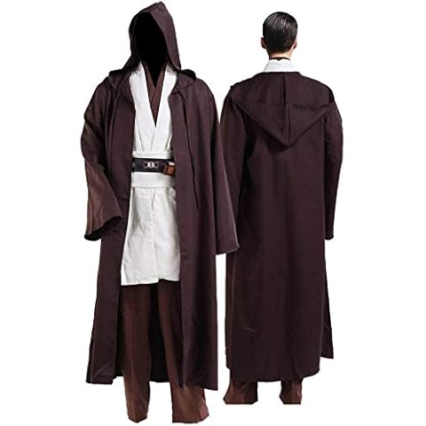 Rongxu Herren Tunika Robe Cosplay Kostüm Erwachsene Tunika Kapuzenmantel Outfit Komplettes Set Halloween Kostüm US-Größe Cover