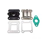 TC-Motor Reed Valve Inlet + Manifold Intake Pipe + Intake Pipe Gasket For 2 Stroke 47cc 49cc Engine Carburetor Mini Moto Kids ATV Quad Dirt Bike Pocket 4 Wheeler