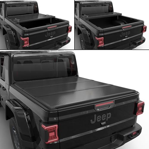 Image of Hard Folding Truck Bed Tonneau Cover |CFHT-031|Fits 2020-2026 Jeep Gladiator 5' Bed (60.3 inch)