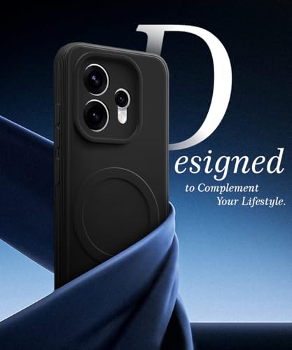 Image of WOW IMAGINE Back Case Cover for Oppo Reno 15 5G | Soft Matte Silicone MagSafe Design (MagSafe Not Supported) | Slim Fit & Shockproof | Camera Protection Bumper Cover (Black)