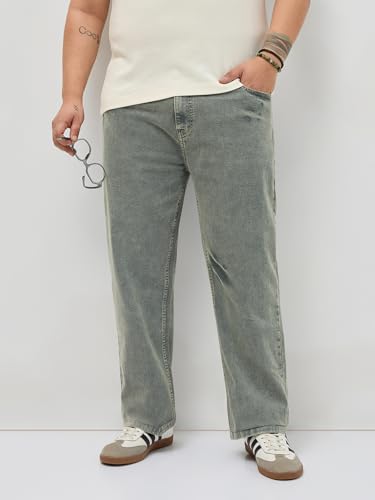 Image of Urbano Plus Men's Regular Fit Heavy Washed Denim Jeans Stretchable