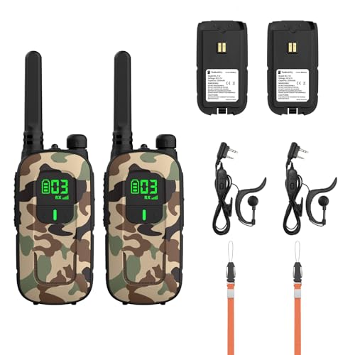 Radioddity PR-T3 Walkie Talkie für Kinder 16 Kanäle PMR446 Funkgerät für 3-12 Jahre Kinder VOX mit Taschenlampe 4KM Reichweite für Abenteuer, Outdoor, Camping, 2 Stücke