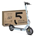 ZWHEEL ZFOX Plus Blue Lagoon | Patinete Eléctrico Adultos Homologado DGT (300-600W) - 35km Autonomía & Regeneración al Frenar - Intermitentes, Ruedas Mixtas 10' de Aire - Frenos de Disco y Eléctricos