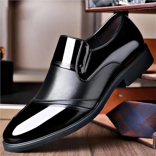 Mens Slip On Dress Shoes Leather Cap Toe Oxfords Business Casual Formal Wedding Prom Tuxedo Classic Comfortable2