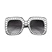 FEISEDY Kids Sunglasses for Girls Oversized Square Sparkling Party Sun Glasses Lightweight Fashion Shades B0053