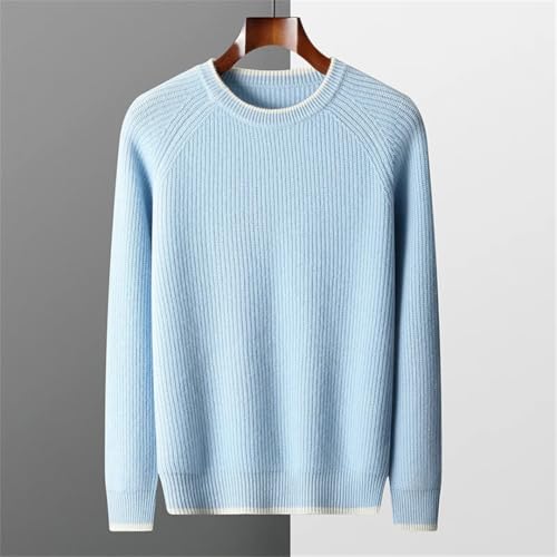 Men’S Merino Wool Knitted Sweater O-Neck Loose Pullover Long-Sleeve Thicken Work Jumpers for Business3