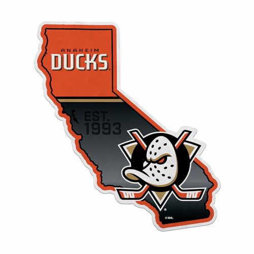Rico Industries NHL Hockey Anaheim Ducks State Shape Shape Cut Pennant - Home and Living Room Décor - Soft Felt EZ to Hang