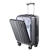 TydeCkare Equipaje de Mano de 21 Pulgadas con Bolsillo Frontal, Maleta Rígida de ABS + PC con Cerradura TSA y Ruedas Giratorias Silenciosas, Gris Plateado