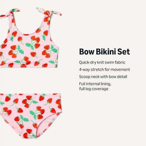 Image of Amazon Essentials Girls' Bow Detail Two-Piece Bikini Swimsuit