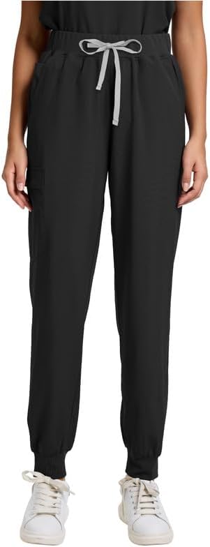 Scrub Pants for Women, Soft Stretch Fabric Jogger Scrub Bottoms with 6 Pockets - Image 2