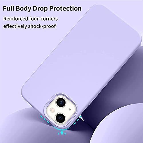 Image of MIDOS Back Cover Compatible with iPhone 14 Plus Case Liquid Silicone Full Protection Shock Proof Back Cover for iPhone 14 Plus (2022) 6.7 inch (Purple)