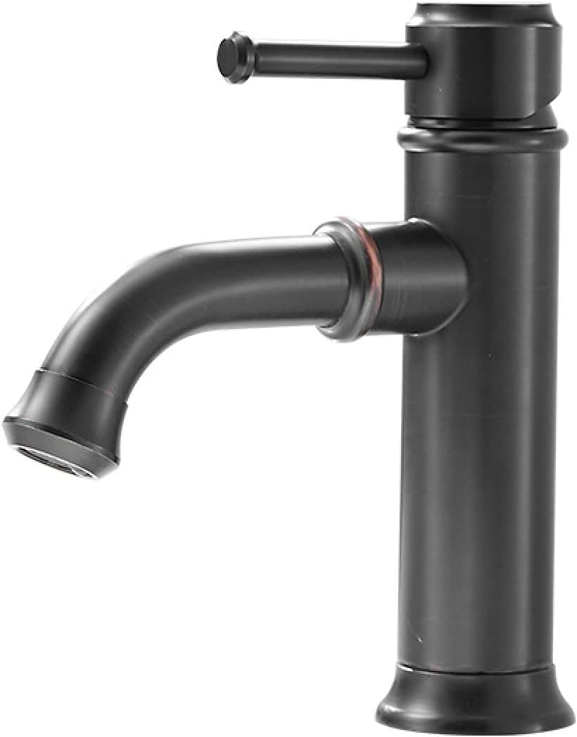 Faucet for bathroom sink antique black à poignée unique et col de cygne tall