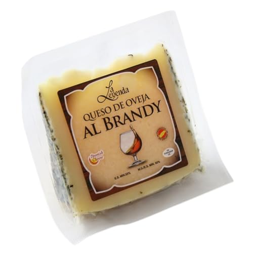 Queso de Oveja Curado al Brandy La Leyenda 200 g (Aprox.) | Queso Artesano Curado 5–6 Meses | Sabor Intenso con Notas de Brandy | Ideal para Tapas, Tablas de Quesos y Gourmet