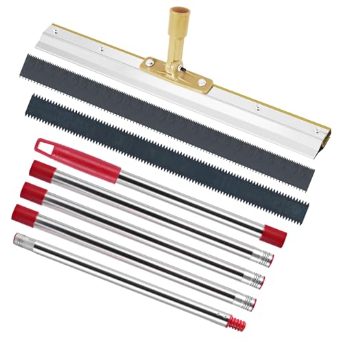 MXBAOHENG 56cm High-Carbon Steel Scraper Self Levelling Compound Tools with 2 Blades of 3mm/5mm for Smoothing 2mm/4mm Thickness of Self-Levelling