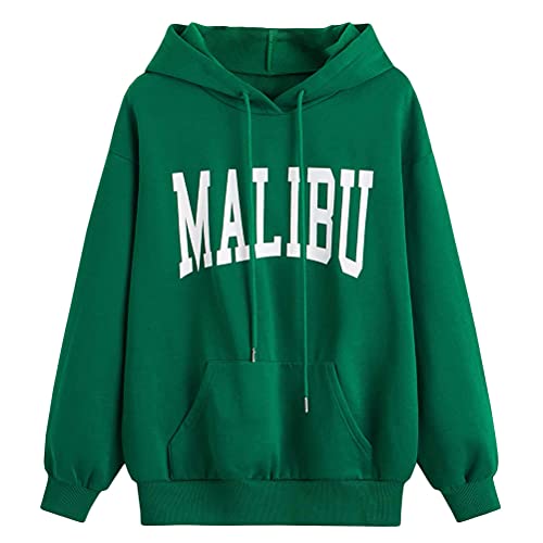 ShallGood Hoodies Damen Pullover Kapuzenpullover New York Brief Print Sweatshirt Oversized Hip Hop Pullover Tops Longsleeve Tops Kapuzenpulli Casual Z2 Grün 40 Cover