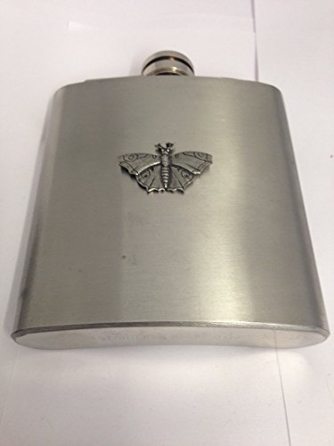 Flasque en étain anglais papillon cadeau traditionnel pour homme