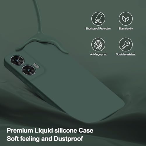 Image of DIZORO Microfiber Candy Case for Motorola G96 5G Smooth Touch Cushion Liquid Soft Silicone Gel Rubber Phone Cases Non-Slip Full Body Protective Shockproof Back Cover -Forest