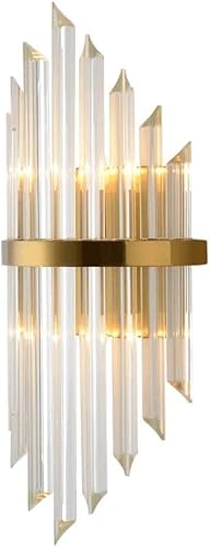 JYBNBBE LED Crystal Lampshade Sconce Lamp Modern 2 Socket Wall Light European Style Brass Finish Dreamlike Bedside Sconces Bedroom E14 Lights Bases Lighting,Chandelier