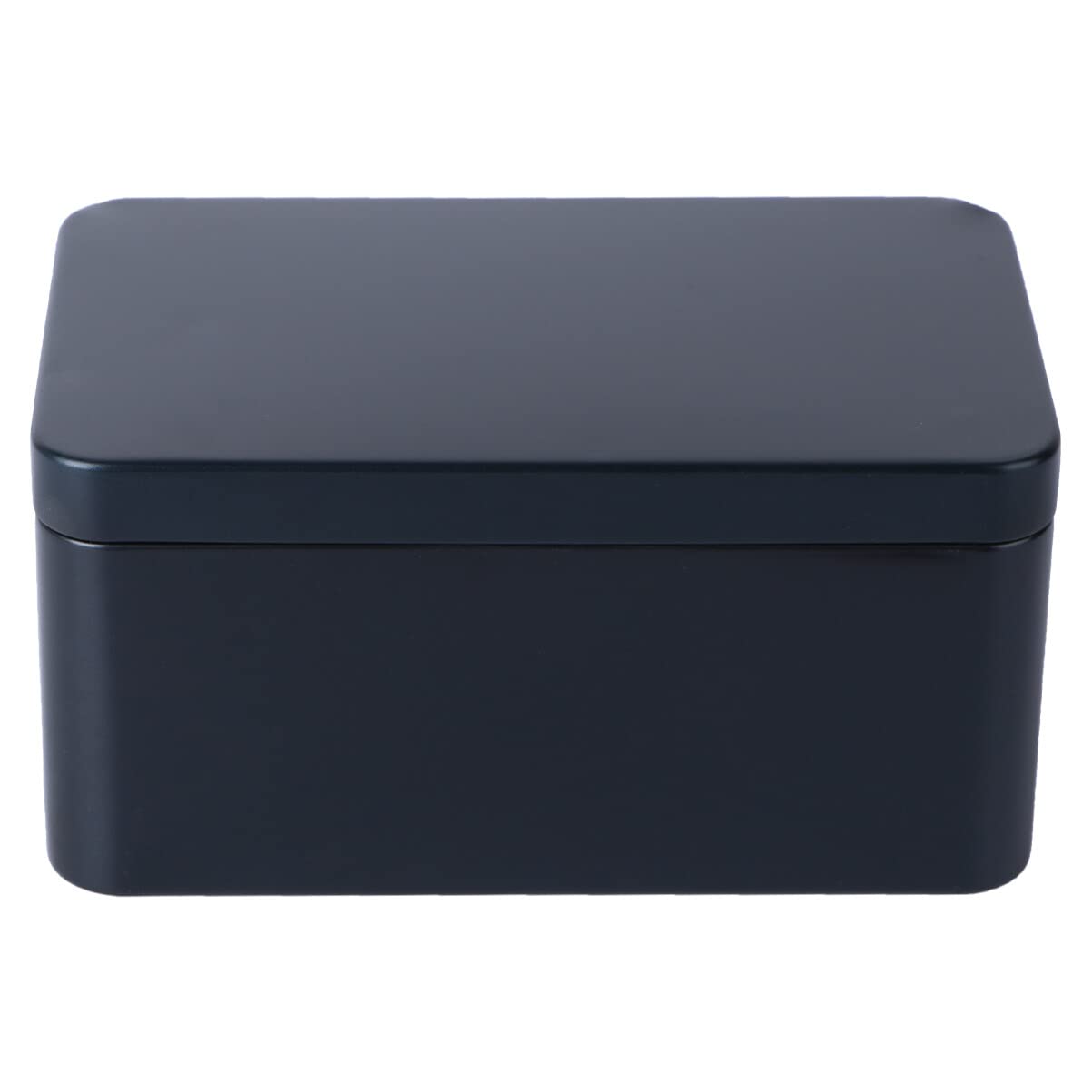 VALICLUD Mini Rectangular Tinplate Box Portable Storage Container for Tea Leaves Snacks Candies Home Organizer Black for Travel Decoration