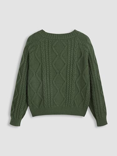 Image of CIDER Women's Plus Size Cropped V-Neck Cardigan Long Sleeve Sweater