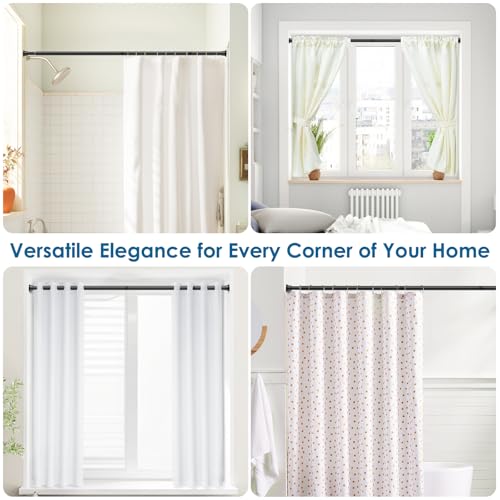 Image of AIZESI 2PCS Black Spring Tension Curtain Rod, 31-77in, No-Drill | Adjustable No Dril