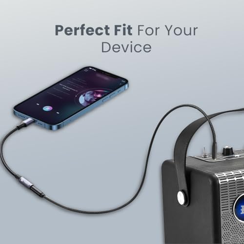 Image of Toreto Lightning to 3.5 mm Converter, Built-in DAC Chip, Braided Cable, Supports Both Mic & Audio, Compatible with iPhone 14 | 13 | 12 | 11 | XS | X | 8 | 7 | 6 | 5