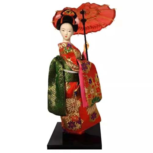 Koliyn Decoración de Oficina en casa Modelo de Geisha Tradicional Japonesa, muñeca Kimono de Geisha asiática con Paraguas de Papel