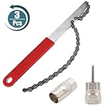 ☞ 【Einfach zu bedienen】 Hilfsschlüssel - Der Griff ist länger und die Kraft ist besser. Der Kunststoff am Ende ist rutschfest und verletzt Ihre Hand nicht. Das vordere Ende besteht ebenfalls aus mittelschweren und hochwertigen Ketten. Es hält gut und ist nicht leicht zu verletzen.