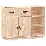 【Madera de pino maciza:】 La madera de pino maciza es un bonito material natural. La madera de pino tiene vetas rectas, y los nudos dan al material su distintivo aspecto rústico.