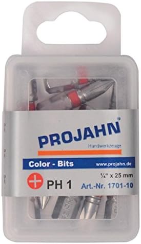 Projahn PH 1 1/4 Inch Colour BIT Screwdriver Inserts Pack of 50