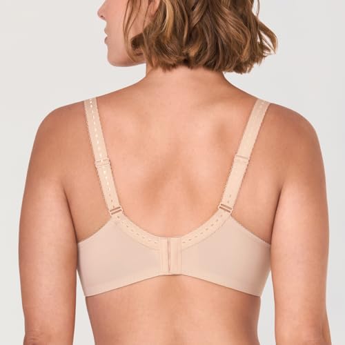 DELIMIRA Women's Plus Size Full Coverage Underwire Unlined Minimizer Lace Bra Beige 40J - 1