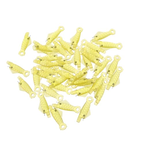 HOMSFOU 40pcs Fish Mouth Threader for Small Eye Needles Quick Needle Threader Portable Plastic Embroidery Needle Threading Tool for Sewing Machine