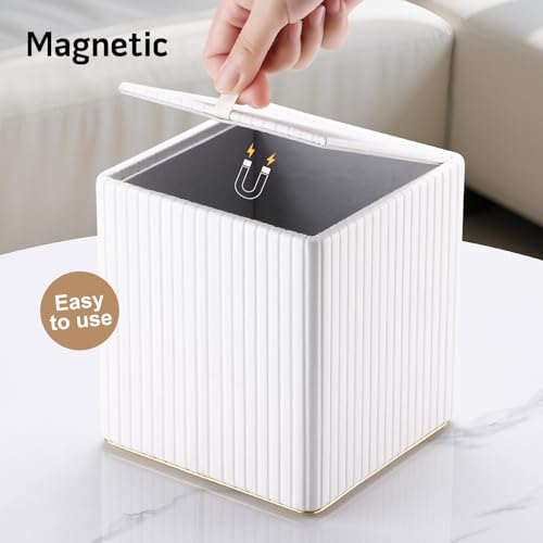 KINGFOM Tissue Box Cover, PU Leather Square Tissue Box Holder for Kleenexs with Magnetic Bottom Cover for Facial Tissues/Napkins, Office & Living Room Decor Box White by KINGFOM - Image 5