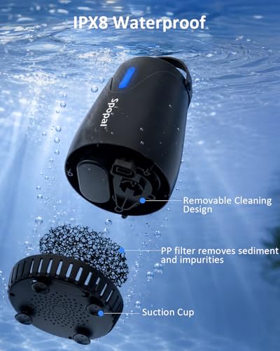 Spopal ducha portátil para camping, bomba recargable 8000mAh con luz nocturna miniatura 6