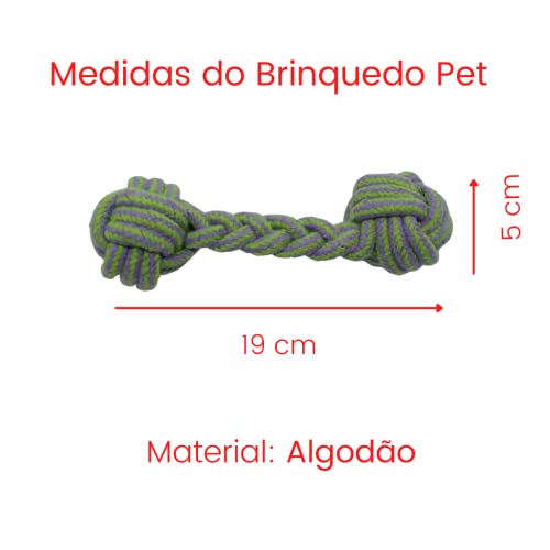 Brinquedo Pet Ossinho Mordedor de Corda Colorida Limpa Dentes Cor:ROXO
