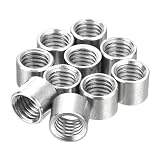QUARKZMAN 10 Stück Runde Schweißmuttern, M8x10x8mm Lange Schweißmutter mit Gewinde - 304 Edelstahl Runde Verbindungsmuttern Hülse Stange Stab, Silber