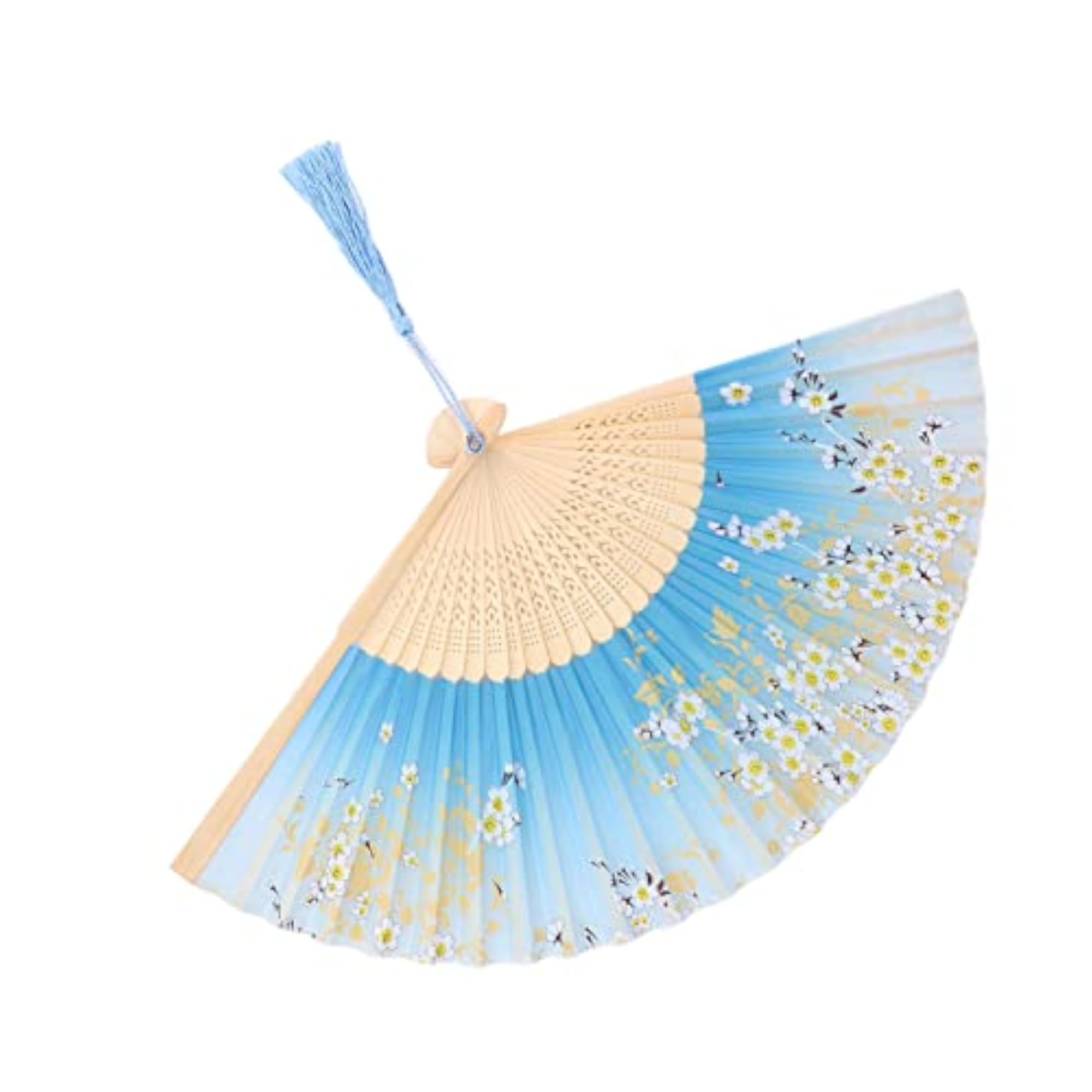 Sturdy Elegant Floral Folding Fan for Dance Decoration
